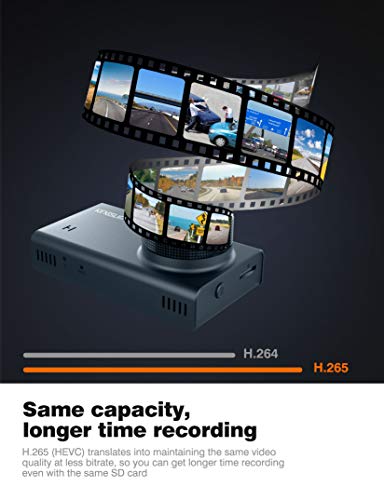 Kingslim D2 2.5K Dual Dash Cam, 1440P&1080P Front and Rear Camera for Cars 170 Degree Driving Recorder with Sony Starvis Sensor Night Vision G-Sensor Parking Mode Support 128GB Max