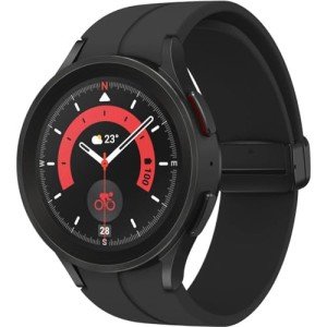 SAMSUNG Galaxy Watch 5 Pro (45mm, WiFi + 4G LTE) 1.4" Super AMOLED Smartwatch GPS Bluetooth with Advanced Sleep Coaching, Bioactive Sensor, Water Resistant R925U (Fast Charger Bundle) (Renewed)