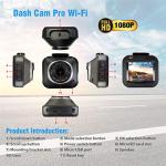 Dash Cam Pro Wi-Fi - As Seen on TV Dash Cam 360°, Motion Detection, 2.0” LCD, 1080p HD, Dashboard Camera Video Recorder, Loop Recording, Night-Mode