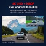 VIOFO A129 Pro Duo Dash Cam 4K + 1080P Front and Rear Dashcam, 5GHz WiFi GPS Built-in, Ultra HD Dual Car Camera, Sony 8MP Sensor, Buffered Parking Mode, G-Sensor, Motion Detection, WDR, Loop Recording