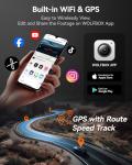 WOLFBOX i07 Dash Cam, 3 Channel Dash Cam with WiFi GPS, 4K+1080P Dash Camera Front and Inside, 2.5K 1600P+1080P+1080P Dashcam Front Rear and Cabin, 3" LCD Super IR Night Vision, Smart Parking Monitor