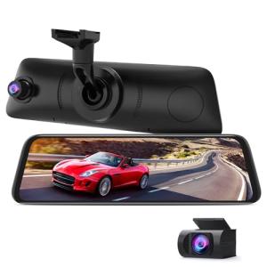 AUTO-VOX V5PRO OEM Look Rear View Mirror Camera with Neat Wiring, No Glare Mirror Dash Cam front and rear, 9.35'' Full Laminated Ultrathin Touch Screen, Dual 1080P Super Night Vision Car Backup Camera