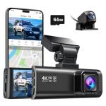 REDTIGER F7N 4K Dual Dash Cam Built-in WiFi GPS Front 4K/2.5K and Rear 1080P Dual Dash Camera for Cars,3.18 inch Display,170 Deg Wide Angle Dashboard Camera Recorder,Support 256GB Max