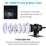 VSYSTO Fish Eye Camera WiFi Motorcycle Dash Cam, 3" IPS Screen GPS WDR HD 1080P Front & Rear Sports Action Camera DVR, 150° Wide Angle SONYIMX307 Lens Night Vision G-Sensor Loop Recording