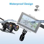 VSYSTO Fish Eye Camera WiFi Motorcycle Dash Cam, 3" IPS Screen GPS WDR HD 1080P Front & Rear Sports Action Camera DVR, 150° Wide Angle SONYIMX307 Lens Night Vision G-Sensor Loop Recording