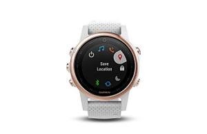 Garmin fēnix 5s, Premium and Rugged Smaller-Sized Multisport GPS Smartwatch, Sapphire Glass, Rose Gold/White
