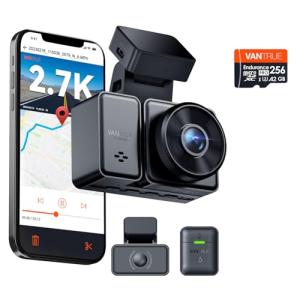 Bundle: Vantrue E2 Wi-Fi Front and Rear GPS Dashcam + Vantrue 256GB microSD Card