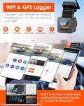 Bundle: Vantrue E1 Lite 1080P WiFi Mini Dash Cam with GPS and Speed + 256GB microSD Card + Type C USB Hardwire Kit