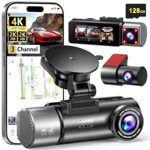 3-Channel Dash Cam with GPS and Night Vision