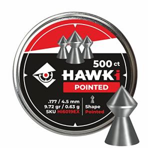 Hawki Airgun Pellets .177cal/4.5mm Caliber (9.72gr/0.63 g) 500 ct Hi6019EX Pointed
