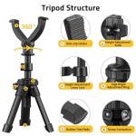 CVLIFE Shooting Rest Tripod - Adjustable Height 360 Degree Rotation V Yoke Stand - Portable Rifle Rest for Target Shooting, Hunting and Outdoor Activities (7.5-15")