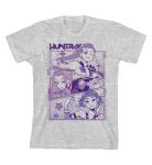 Kpop Demon Hunters Panel Art Huntrx Youth Heather Gray Crew Neck Short Sleeve T-Shirt-Large