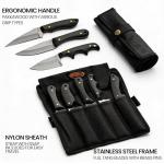 SZCO Full Tang Hunting Knives 5 Pcs - Camping Knife with Pakkawood Handle & Stainless Steel Blade with Sheath - Bowie Knife for Camping & Outdoor Uses for Men