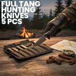 SZCO Full Tang Hunting Knives 5 Pcs - Camping Knife with Pakkawood Handle & Stainless Steel Blade with Sheath - Bowie Knife for Camping & Outdoor Uses for Men