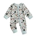 Baby Girl Boy Hunting Clothes Mallard Duck Deer Romper Zipper Jumpsuit Retro Bodysuit Newborn Going Home Outfit Fall (Green, 0-3 Months)