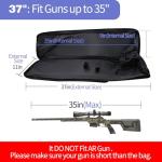 RUBY.Q 32"/37"/46" Rifle Bag, Black/Khaki/Green Tactical Long Rifle Backpack, Portable Shotgun Case for Firearm Storage and Transportation, Suitable for Outdoor Hunting Shooting (37" Black)