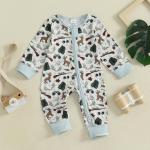 Baby Girl Boy Hunting Clothes Mallard Duck Deer Romper Zipper Jumpsuit Retro Bodysuit Newborn Going Home Outfit Fall (Green, 0-3 Months)