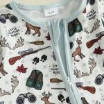 Baby Girl Boy Hunting Clothes Mallard Duck Deer Romper Zipper Jumpsuit Retro Bodysuit Newborn Going Home Outfit Fall (Green, 0-3 Months)