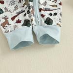 Baby Girl Boy Hunting Clothes Mallard Duck Deer Romper Zipper Jumpsuit Retro Bodysuit Newborn Going Home Outfit Fall (Green, 0-3 Months)