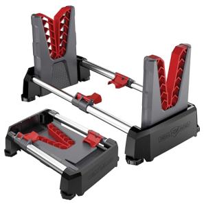 Real Avid Speed Stand | Collapsible Design, Adjustable 10" - 16" Stand for Cleaning & Maintenance | Compact, Portable Range Stand | Lightweight Vise Perfect for Hunting Rifles & Shotguns,Red