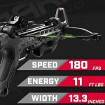 Barnett Demun Tri-Strike Mini Crossbow - Compact Break Action Pistol Crossbow, 3-Shot Magazine, Flip Down Foregrip, Precision Sights - 180fps, 7in Bolts, 5 Bolts Included