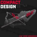 Barnett Demun Tri-Strike Mini Crossbow - Compact Break Action Pistol Crossbow, 3-Shot Magazine, Flip Down Foregrip, Precision Sights - 180fps, 7in Bolts, 5 Bolts Included