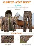 NEW VIEW Camo Hunting Clothes for Men, Quiet Warm Fleece Lining, Cold Weather Deer Hunting Jacket and Pants with Face Mask