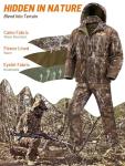 NEW VIEW Camo Hunting Clothes for Men, Quiet Warm Fleece Lining, Cold Weather Deer Hunting Jacket and Pants with Face Mask