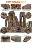 NEW VIEW Camo Hunting Clothes for Men, Quiet Warm Fleece Lining, Cold Weather Deer Hunting Jacket and Pants with Face Mask