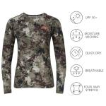 BASSDASH Women’s Camo Hunting Shirt Long Sleeve UPF 50+ Sun Protection Performance Tee Fishing Hiking