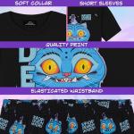 KPop Demon Hunters Officially Licensed Derpy Tiger 2-Pc Pajamas Set Girls 5–14 Yrs Lounge Set T Shirt Shorts, Gifts for Girls (7-8 Years, Black Derpy)