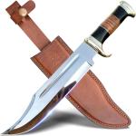 RISING CRAFTS 14" Crocodile Dundee Bowie Knife-Fixed Blade Knife With Sheath-Survival Knife-Hunting Knife-Tactical Knife for Camping, Outdoor, Bushcraft - Gift for Men