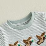 Ayalinggo Baby Boy Summer Clothes Mallard Duck Embroidery Newborn Bubble Romper Short Sleeve Bodysuit Infant Hunting Clothing (Green, 0-3 Months)