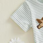 Ayalinggo Baby Boy Summer Clothes Mallard Duck Embroidery Newborn Bubble Romper Short Sleeve Bodysuit Infant Hunting Clothing (Green, 0-3 Months)