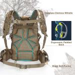 MoiShow Hunting Backpack, Outdoor Hunting Pack with Rifle Holder, Hunting Backpacks for Men, Hunting Bag with Waterproof Rain Cover