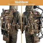 MoiShow Hunting Backpack, Outdoor Hunting Pack with Rifle Holder, Hunting Backpacks for Men, Hunting Bag with Waterproof Rain Cover