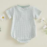 Ayalinggo Baby Boy Summer Clothes Mallard Duck Embroidery Newborn Bubble Romper Short Sleeve Bodysuit Infant Hunting Clothing (Green, 0-3 Months)