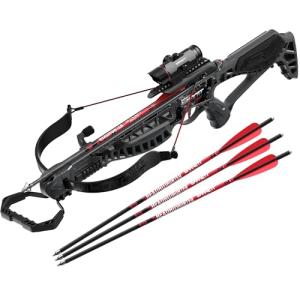 Barnett Wildcat CRX Crossbow Bundle – Includes Bonus Arrow & Broadheads + Scope, Rope Cocking Device, Quiver, 3 Arrows & Neoprene Cover – Tactical 280 FPS Lightweight Hunting Crossbow