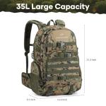 Maelstrom Hunting Backpack for Men Women, Waterproof Hunting Pack with Rain Cover, Long-Lasting 35L Camo Tactical Day Pack for Rifle Bow Gun