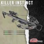 Killer Instinct Burner 415 FPS Crossbow Package (Gray Camo) Basic Bundle (3 Items)