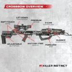 Killer Instinct LOGIX 435 Crossbow Kit 435 FPS 210 LB Draw Weight - LET-Down DE-Cocking Triggerbox with X CAM System and Illuminated 4x32 Scope