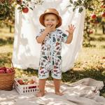 Ysfanwuxi Baby Boy Camo Hunting Clothes Deer/Mallard Duck Romper Zipper Jumpsuit Little Hunting Buddy Summer Outfit (Light Green, 3-6 Months)