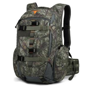 Mardingtop Camo Hunting Backpack for Bow Rifle Gun，Large Capacity Tactical Hunting Day Pack with Rain Cover for Hunting Camping Hiking