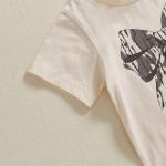 Yoawdats Toddler Baby Girl Hunting Clothes Bow Short Sleeve Tops Camouflage Pant Kids Bell Bottoms Suit Infant Summer Outfits (Khaki, 12-18 Months)