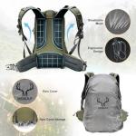 MOXULE Hunting Backpack Waterproof Pack: 25L Hunting Gear with Rain Cover,Hunting Day Pack with Rifle Bow Gun Holder (Green)