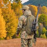 MOXULE Hunting Backpack Waterproof Pack: 25L Hunting Gear with Rain Cover,Hunting Day Pack with Rifle Bow Gun Holder (Green)