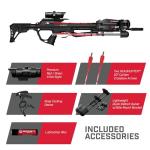 Barnett Explorer XP370 - Compact and Lightweight Crossbow. 370FPS, Adjustable Butt Stock, Illuminated Red Dot Scope, with Headhunter Bolts, Side Mount Quiver and Precision Textures