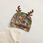 GOOCHEER Newborn Baby Boy Clothes Hunting Short Sleeve Romper Shirt Tops Pants Spring Summer Outfits Hat Set (Beige, 3-6 Months)