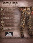 Realtree Men's Advantage Classic Camo Hunting Pants, Durable Cargo Pants with 6-Pocket, Comfort Fit, Men's Outdoor Pants