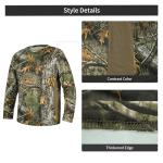 LOOGU Men's Camo Shirt Lightweight Turkey Hunting Shirt Camouflage Shirts for Men Long Sleeve Shirt
